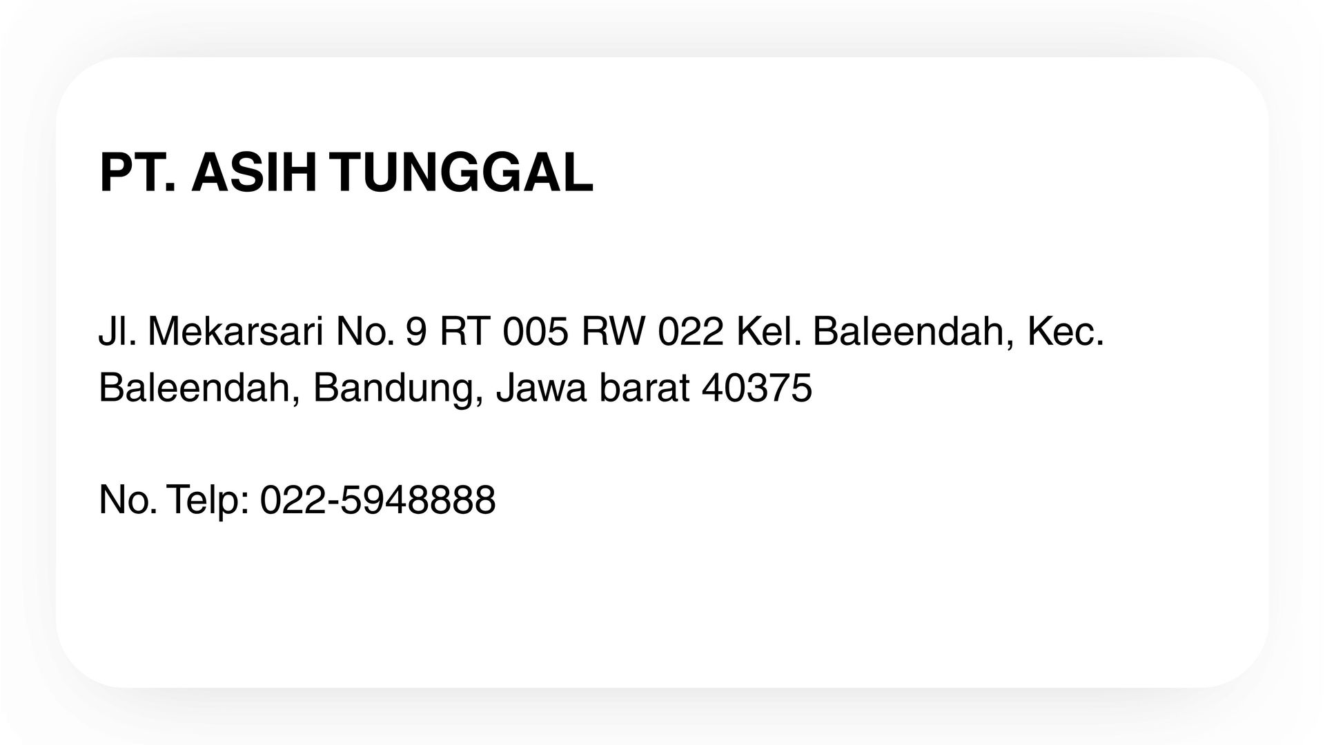 PT. ASIH TUNGGAL